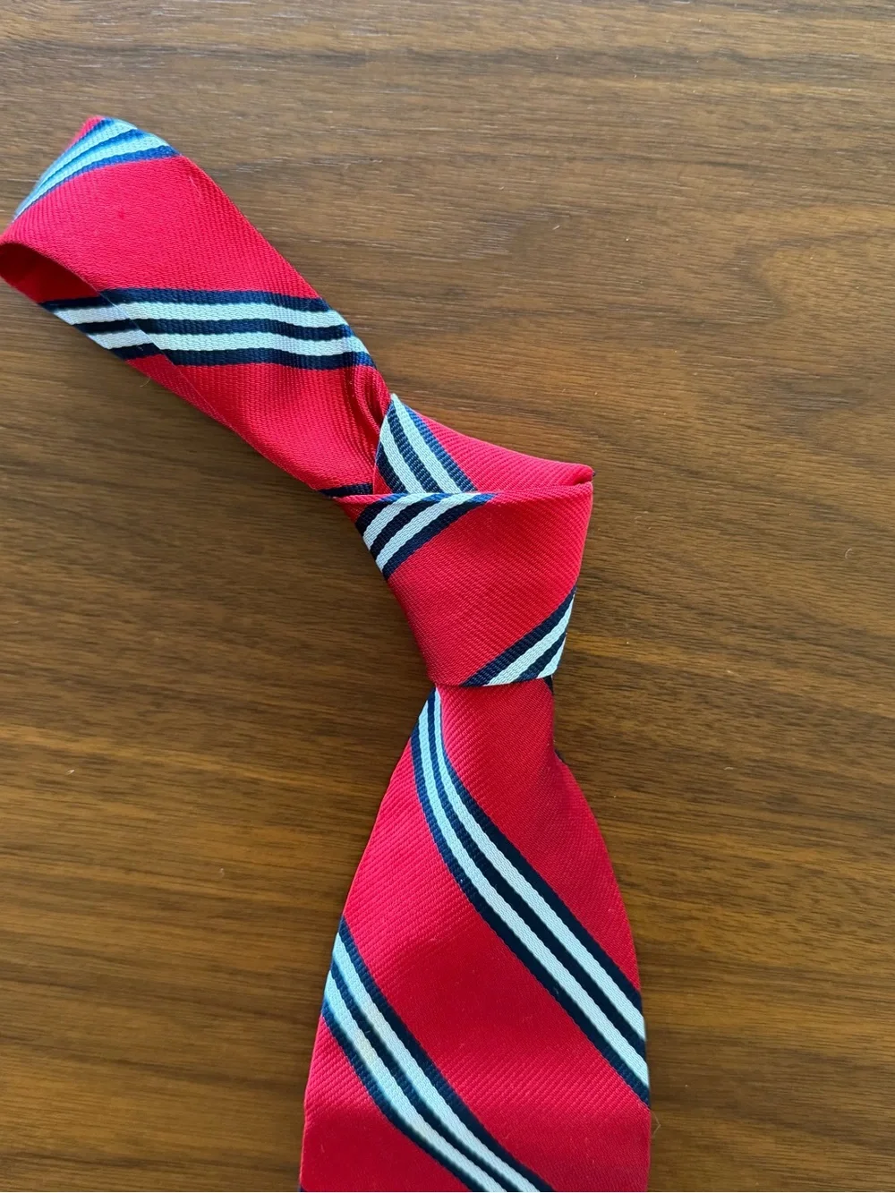 Brooks Brothers Red Striped Tie with Navy and White Accents